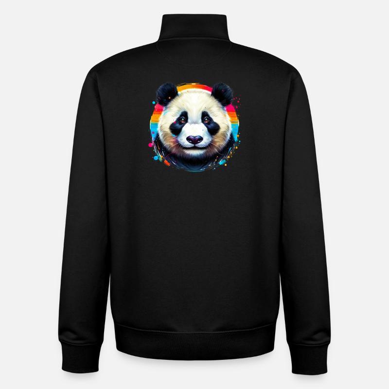Panda - Unisex Organic Zip Sweatshirt von Stanley/Stella - Schwarz