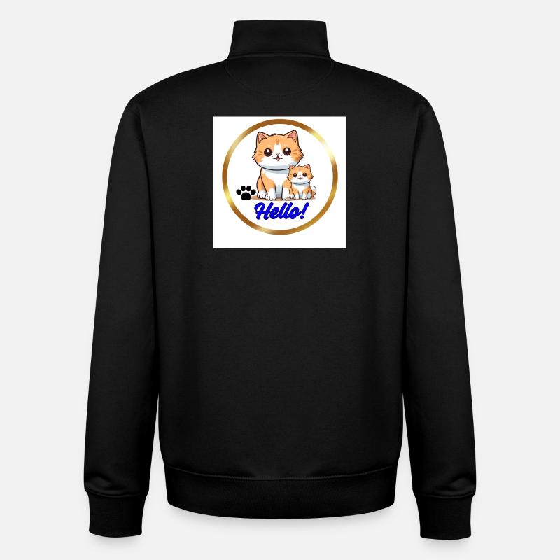 Hallo - Unisex Organic Zip Sweatshirt von Stanley/Stella - Schwarz