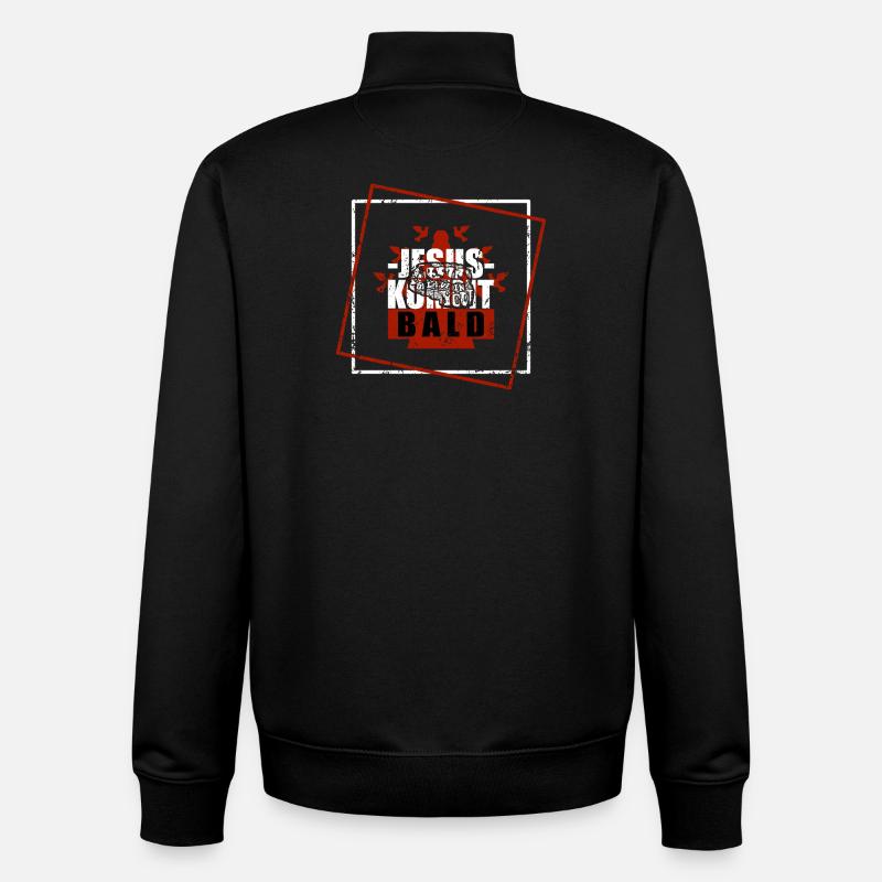 Jesus is coming soon - Unisex Organic Zip Sweatshirt by Stanley/Stella - black