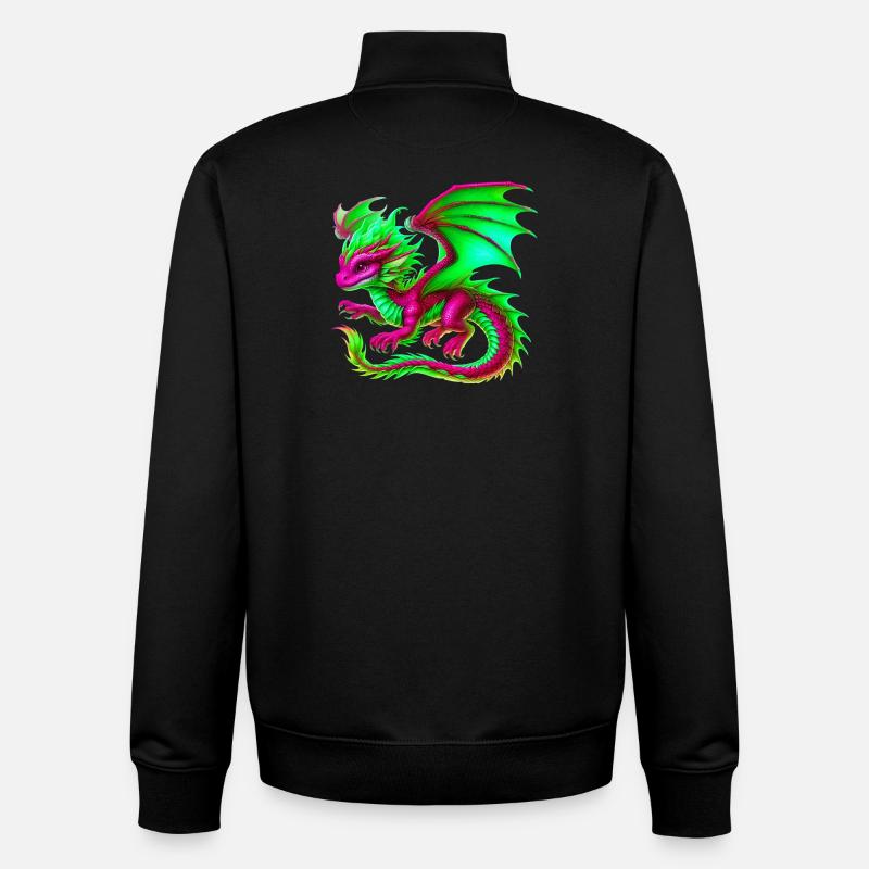 Dragon - Sweat zippé unisexe en coton bio Stanley/Stella - noir