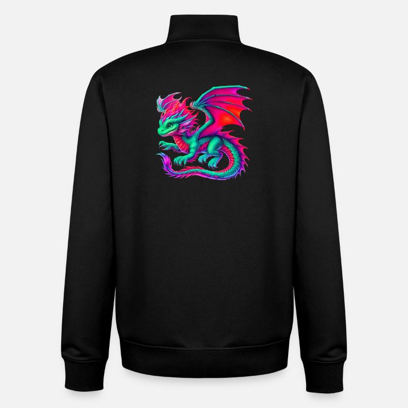 Dragon - Sweat zippé unisexe en coton bio Stanley/Stella - noir