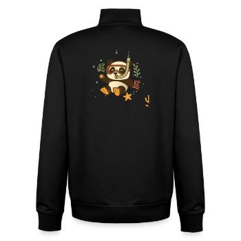 Snorkeling panda in the sea - Unisex Organic Zip Sweatshirt by Stanley/Stella - black - Back - AI Model Male 185 light (185cm)