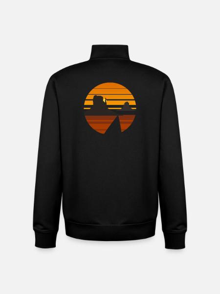 Desert Sunset Silhouette Design - Unisex Organic Zip Sweatshirt by Stanley/Stella - black