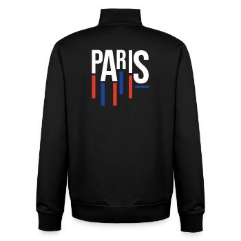 Typographie de Paris avec accents de drapeau - Sweat zippé unisexe en coton bio Stanley/Stella - noir - Dos - AI Model Male 185 light (185cm)