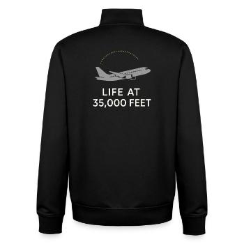 Flugbegleiter Kabinencrew Leben Luftfahrt - Unisex Organic Zip Sweatshirt von Stanley/Stella - Schwarz - Hinten - AI Model Male 185 light (185cm)