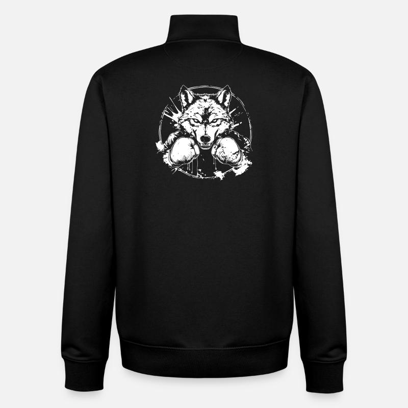 Wolf Boxer Boxe MMA - Sweat zippé unisexe en coton bio Stanley/Stella - noir