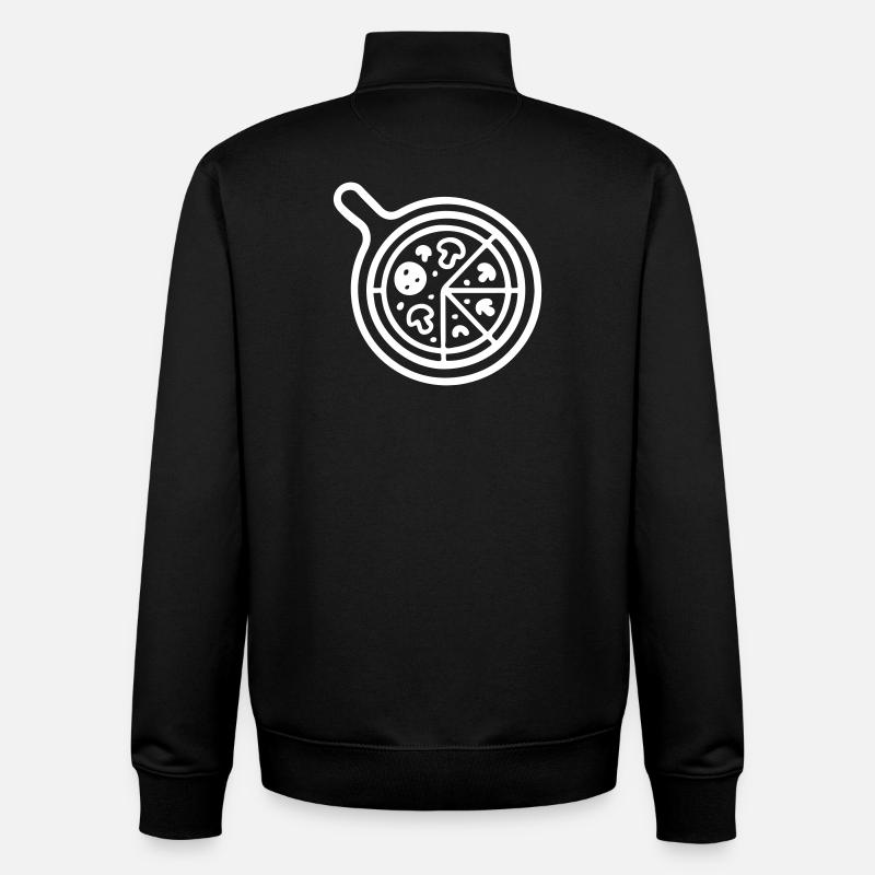 Icône de la pizzeria Pizza - Sweat zippé unisexe en coton bio Stanley/Stella - noir