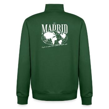 Globaler Stadtplan Madrid Geschenk - Unisex Organic Zip Sweatshirt von Stanley/Stella - Flaschengrün - Hinten - AI Model Male 185 dark (185cm)
