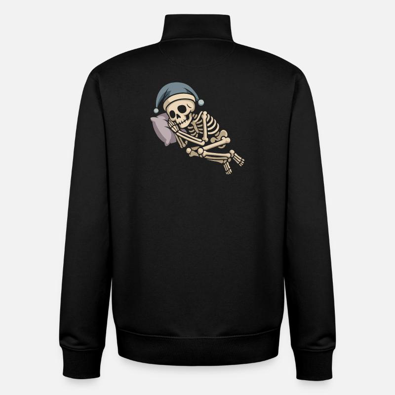 Skeleton with Santa hat - Unisex Organic Zip Sweatshirt by Stanley/Stella - black