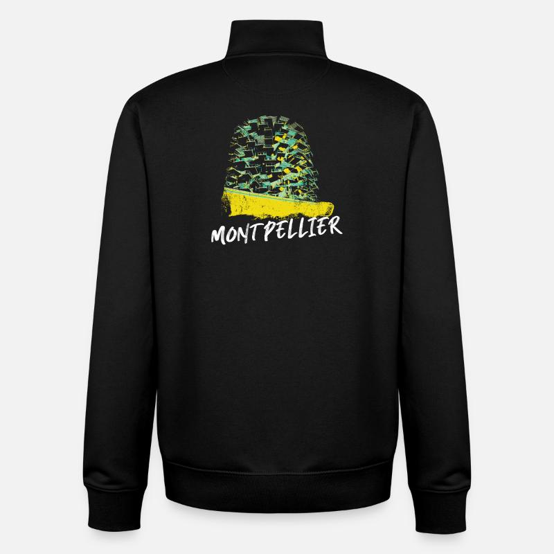 Montpellier Dynamic Colours in Architecture - Unisex Organic Zip Sweatshirt by Stanley/Stella - black