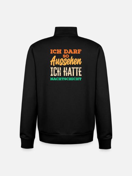 Nattevagt Jeg får lov til at se sådan ud - Stanley/Stella unisex sweatshirt med lynlås i økologisk - sort