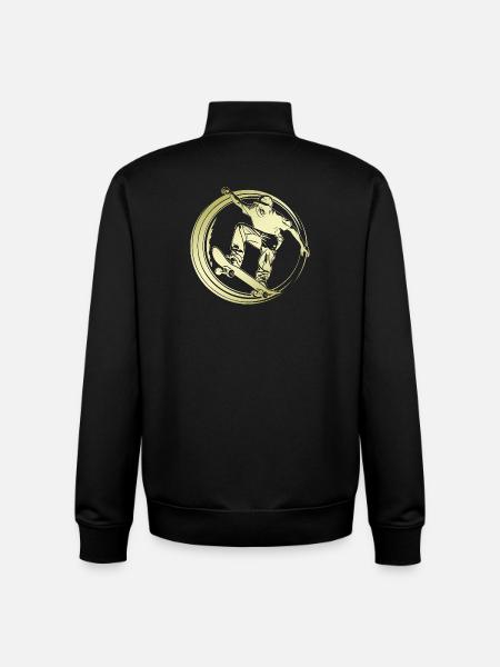 Skateboarding Silhouette Skateboard - Unisex Organic Zip Sweatshirt by Stanley/Stella - black