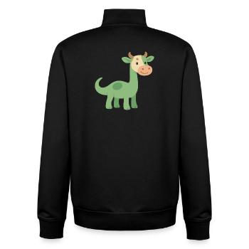 Dinosaur with cowhide head - Unisex Organic Zip Sweatshirt by Stanley/Stella - black - Back - AI Model Male 185 light (185cm)