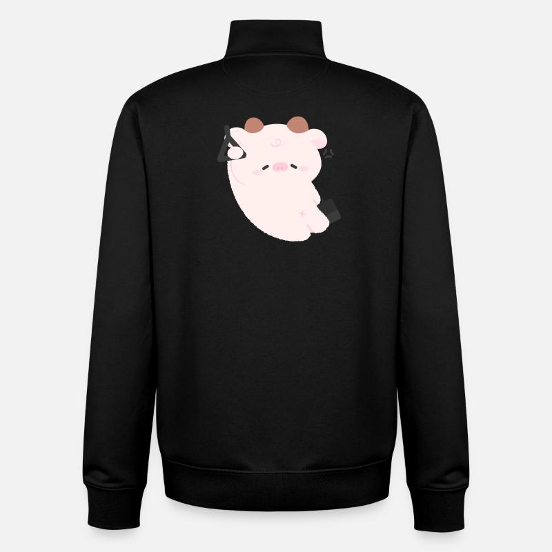 Trajet de la vache fatiguée - Sweat zippé unisexe en coton bio Stanley/Stella - noir