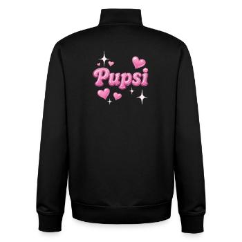 pupsi/y2k nickname design - Unisex Organic Zip Sweatshirt by Stanley/Stella - black - Back - AI Model Male 185 light (185cm)