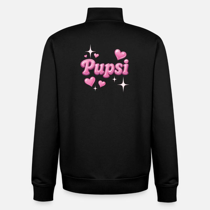 Conception du surnom pupsi/y2k - Sweat zippé unisexe en coton bio Stanley/Stella - noir