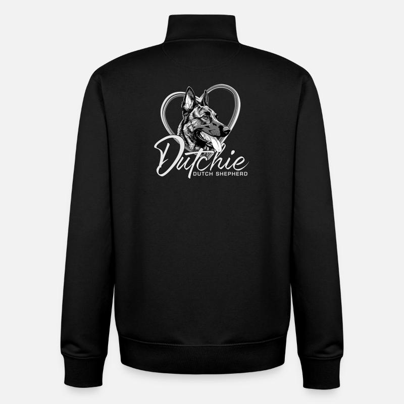 Chien de berger néerlandais - Sweat zippé unisexe en coton bio Stanley/Stella - noir