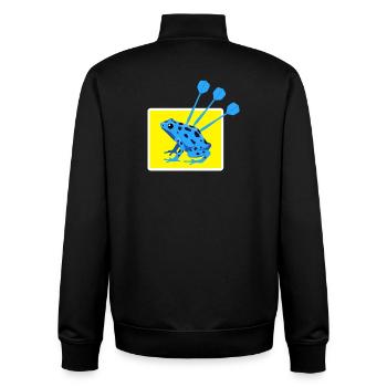 Lustiges DARTS und PFEILGIFTFROSCH Design - Unisex Organic Zip Sweatshirt von Stanley/Stella - Schwarz - Hinten - AI Model Male 185 light (185cm)