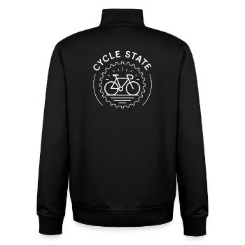 État du cycle - Sweat zippé unisexe en coton bio Stanley/Stella - noir - Dos - AI Model Male 185 light (185cm)
