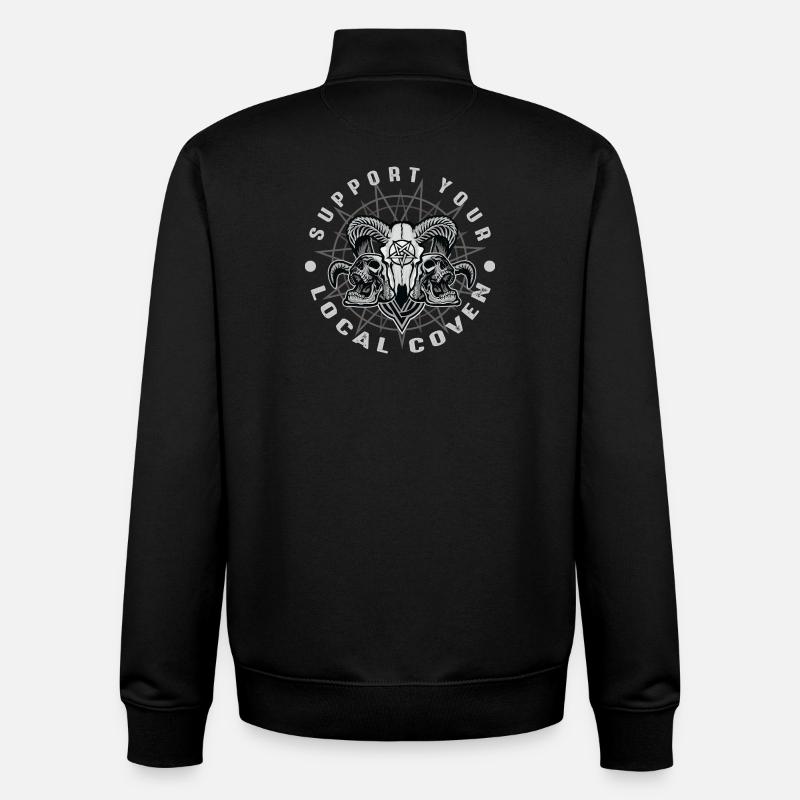 Coven Support your local coven - Unisex Organic Zip Sweatshirt by Stanley/Stella - black