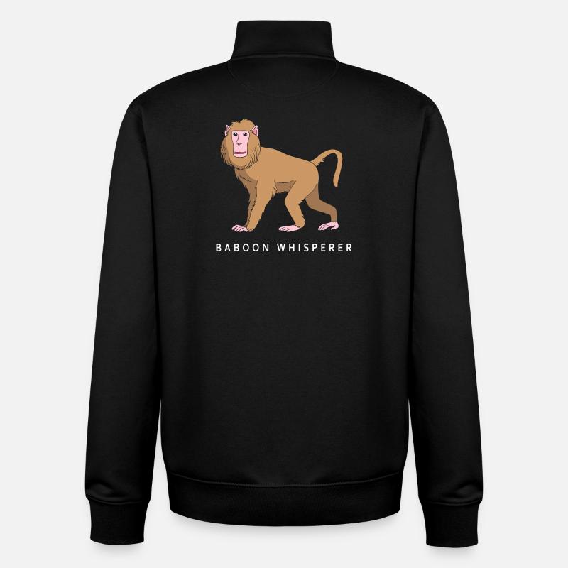 Baboon Baboon Primate Monkey Monkey - Unisex Organic Zip Sweatshirt by Stanley/Stella - black