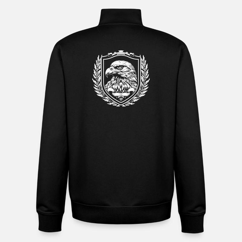 Bouclier de l’aigle laurier - Sweat zippé unisexe en coton bio Stanley/Stella - noir