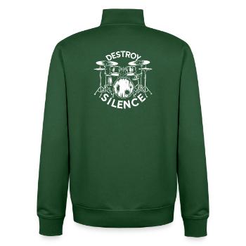 Destroy Silence Drummer - Unisex Organic Zip Sweatshirt von Stanley/Stella - Flaschengrün - Hinten - AI Model Male 185 dark (185cm)