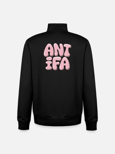 Antifa - Antifascist Merch - Unisex Organic Zip Sweatshirt by Stanley/Stella - black