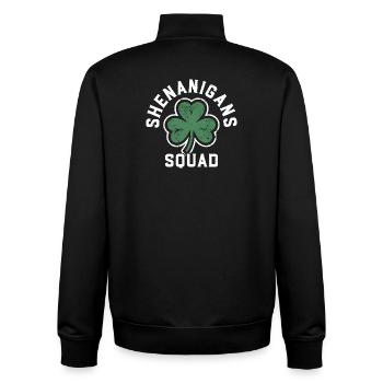 Shenanigans Squad Shamrock Tee - Unisex Organic Zip Sweatshirt by Stanley/Stella - black - Back - AI Model Male 185 light (185cm)