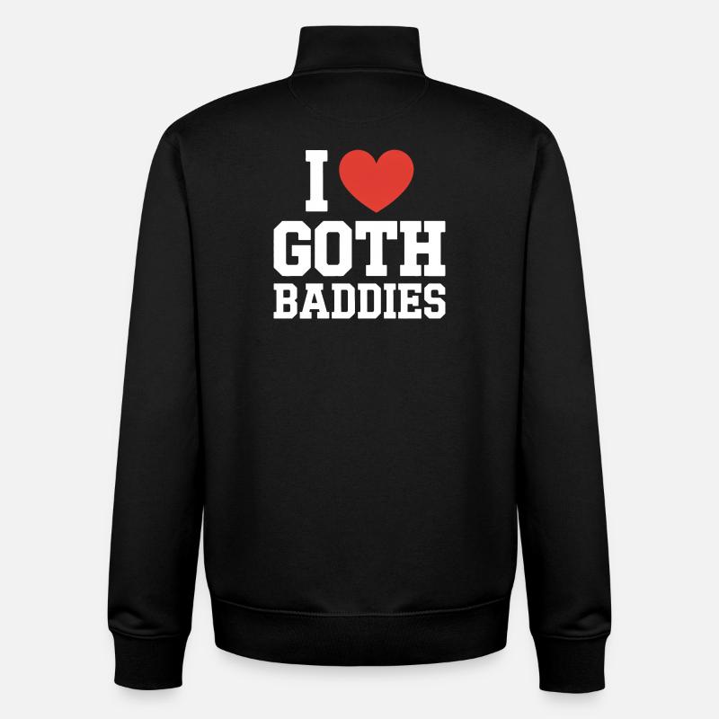 I Love Gothic Baddies - Unisex Organic Zip Sweatshirt by Stanley/Stella - black