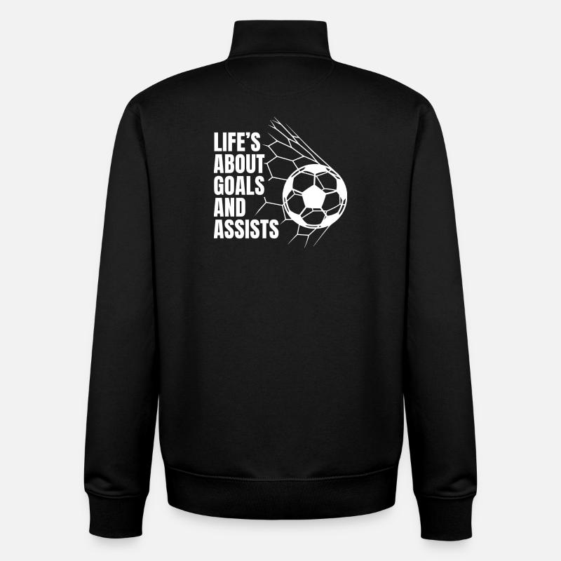 Fußball – Ziele & Assists Design - Unisex Organic Zip Sweatshirt von Stanley/Stella - Schwarz