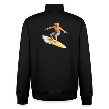 Surfer auf Welle im Sommer - Unisex Organic Zip Sweatshirt von Stanley/Stella - Schwarz - Hinten - AI Model Male 185 light (185cm)