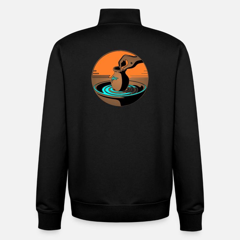 Zen Pottery Master - Édition Bleue - Sweat zippé unisexe en coton bio Stanley/Stella - noir