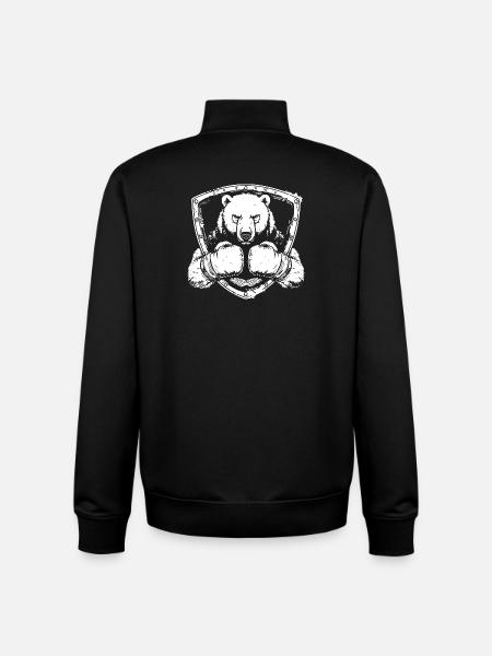 Polar Bear Polar Bear Boxing MMA - Unisex Organic Zip Sweatshirt by Stanley/Stella - black