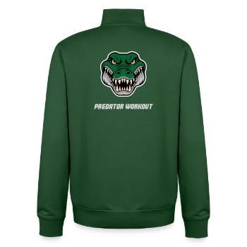 Crocodile Workout – Hard Training & Combat Sports  - Unisex Organic Zip Sweatshirt by Stanley/Stella - bottle green - Back - AI Model Male 185 dark (185cm)