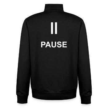 Relevé cadeau du temps mort pour la pause - Sweat zippé unisexe en coton bio Stanley/Stella - noir - Dos - AI Model Male 185 light (185cm)