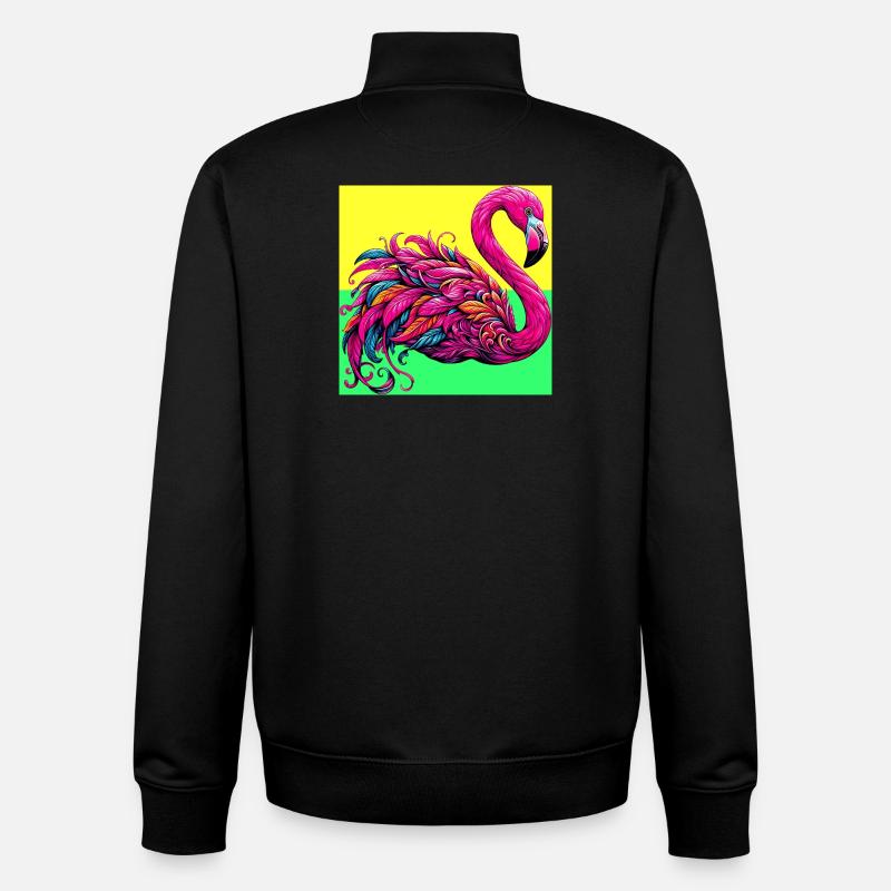 Flamant - Sweat zippé unisexe en coton bio Stanley/Stella - noir