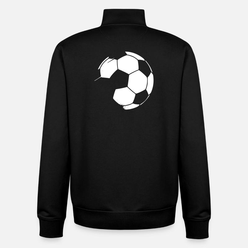 Football utilisé Look grunge - Sweat zippé unisexe en coton bio Stanley/Stella - noir