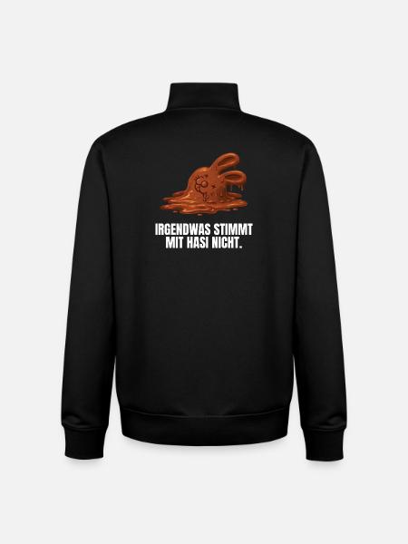 Something's wrong with bunny Easter - Unisex Organic Zip Sweatshirt by Stanley/Stella - black