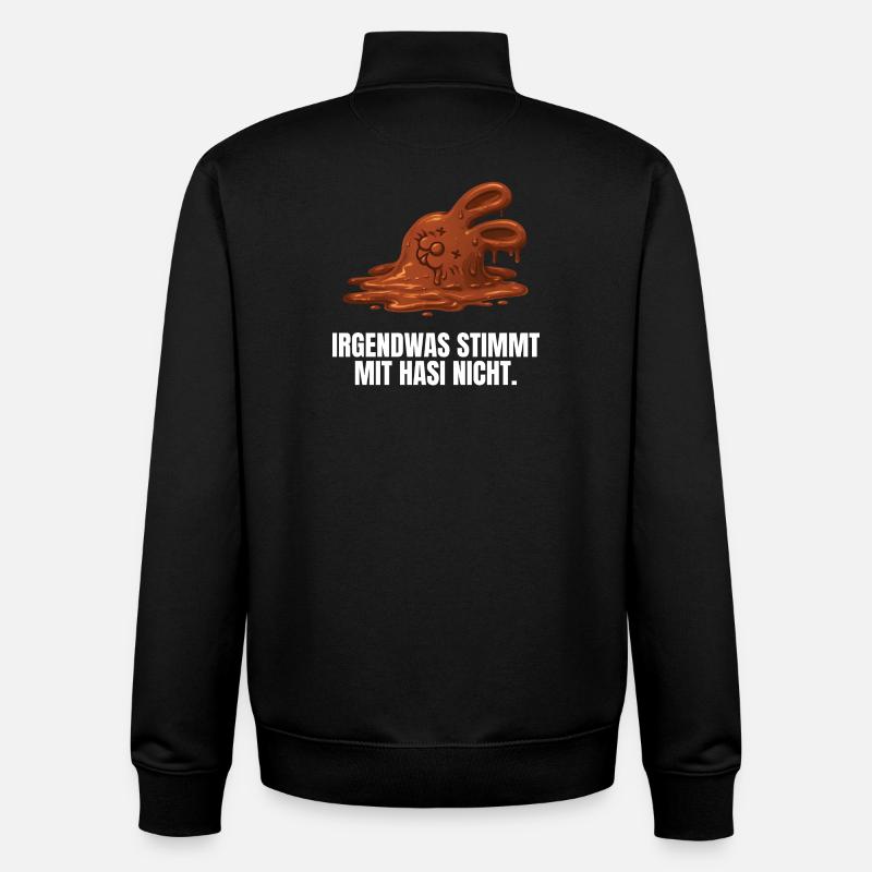 Something's wrong with bunny Easter - Unisex Organic Zip Sweatshirt by Stanley/Stella - black