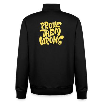 Prouvez-leur le contraire : citation motivante audacieuse - Sweat zippé unisexe en coton bio Stanley/Stella - noir - Dos - AI Model Male 185 light (185cm)