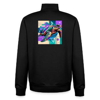 tortue - Sweat zippé unisexe en coton bio Stanley/Stella - noir - Dos - AI Model Male 185 light (185cm)