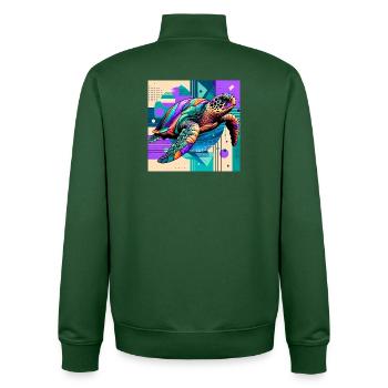 Schildkröte - Unisex Organic Zip Sweatshirt von Stanley/Stella - Flaschengrün - Hinten - AI Model Male 185 dark (185cm)