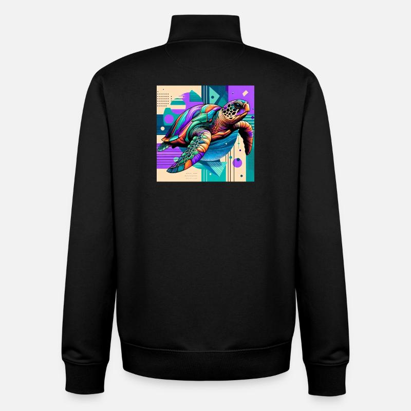 tortue - Sweat zippé unisexe en coton bio Stanley/Stella - noir