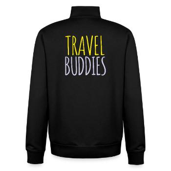 Travel Friends - Unisex Organic Zip Sweatshirt by Stanley/Stella - black - Back - AI Model Male 185 light (185cm)