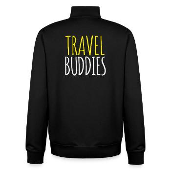 Travel Buddies - Unisex Organic Zip Sweatshirt by Stanley/Stella - black - Back - AI Model Male 185 light (185cm)