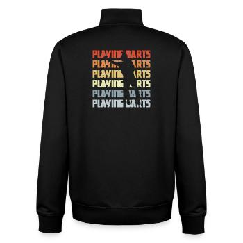 Play Darts Vintage Look - Unisex Organic Zip Sweatshirt by Stanley/Stella - black - Back - AI Model Male 185 light (185cm)