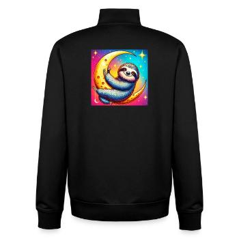 La paresse dort sur la Lune - Sweat zippé unisexe en coton bio Stanley/Stella - noir - Dos - AI Model Male 185 light (185cm)