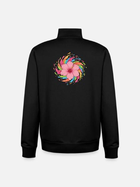 Hibiskus Farbwirbel - Unisex Organic Zip Sweatshirt von Stanley/Stella - Schwarz