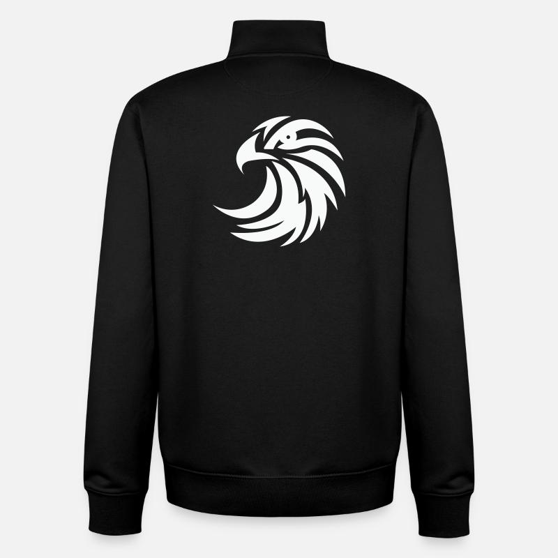 Örn silhuett - Unisex sweatshirt med dragkedja i ekologisk bomull Stanley/Stella - svart